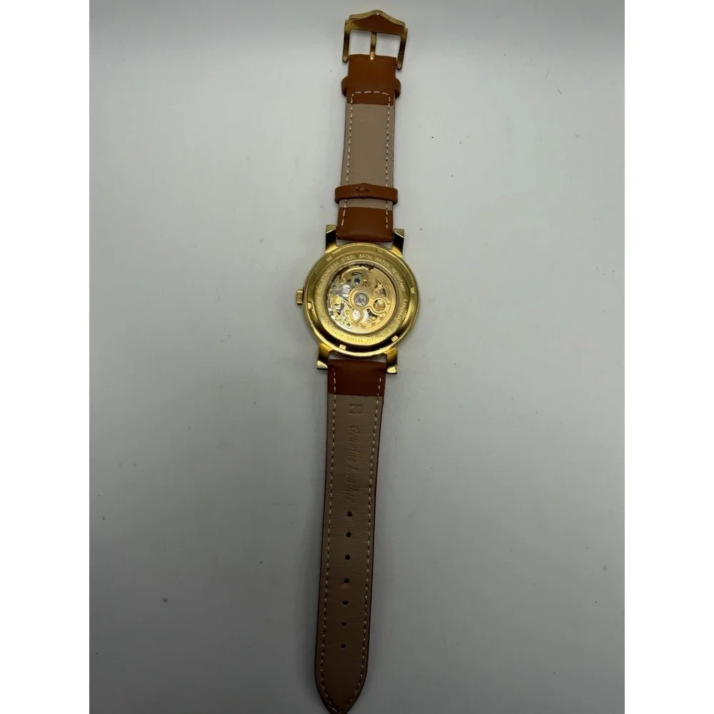Linhart T21405 Working Automatic Mens Skeleton Watch 41MM 8